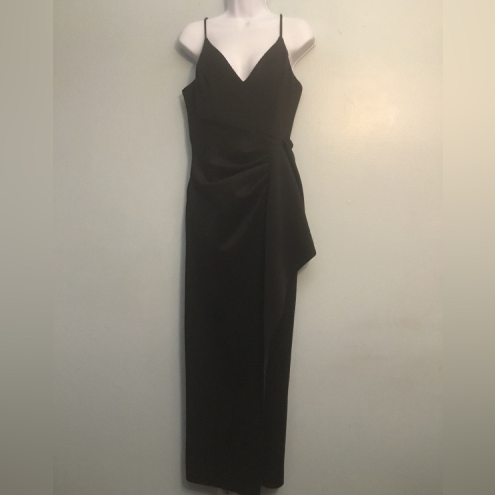 Xscape Black Spaghetti Strap Maxi Dress